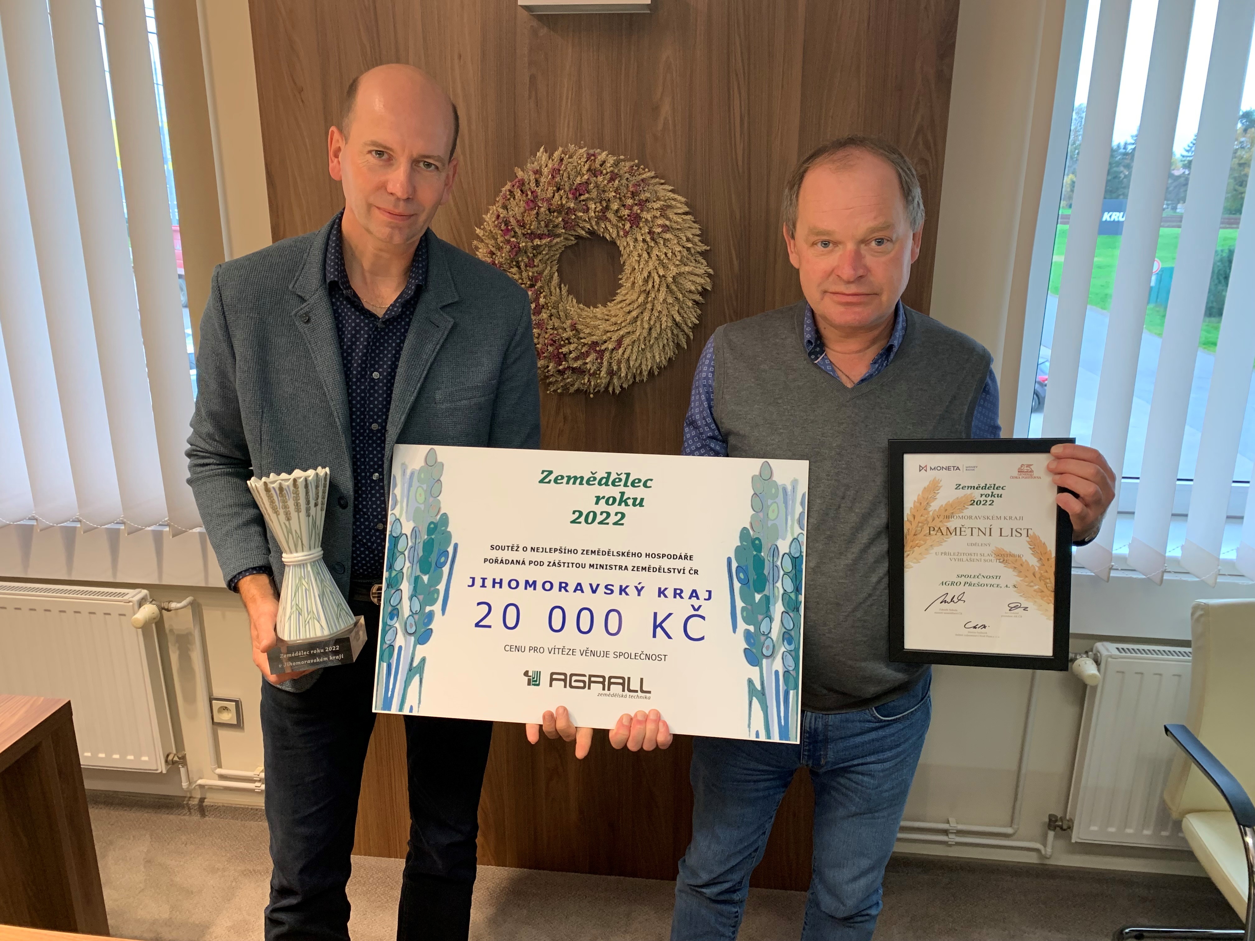 Společnost AGRO Přešovice získala ocenění Zemědělec roku 2022